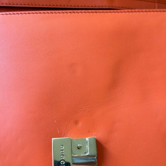 Gucci Leather Sylvie Web Orange Medium - Picture 13 of 16